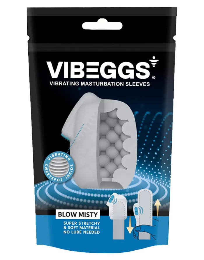 Female Sex Toys | VIBEGGS VIBEGGS - Blow Misty - Vibrerende Masturbatie Sleeve èn Vinger Vibrator - Wit