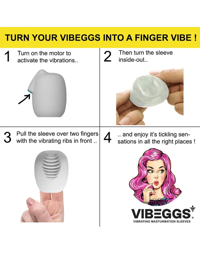 Female Sex Toys | VIBEGGS VIBEGGS - Blow Misty - Vibrerende Masturbatie Sleeve èn Vinger Vibrator - Wit