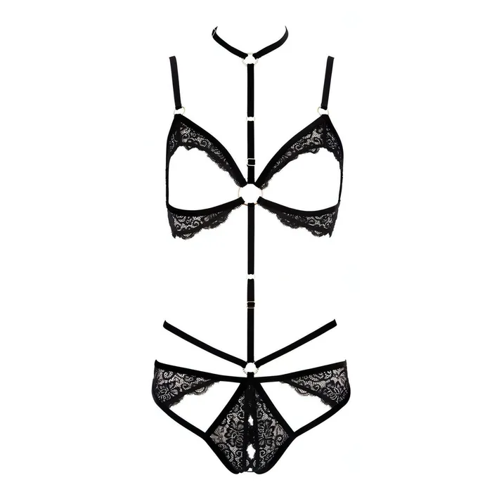 Vibrators | Abierta Fina Body sexy di cinghie di velluto, che conferiscono alle curve una cornice elegante, regolabili per un comfort ottimale. Il bust