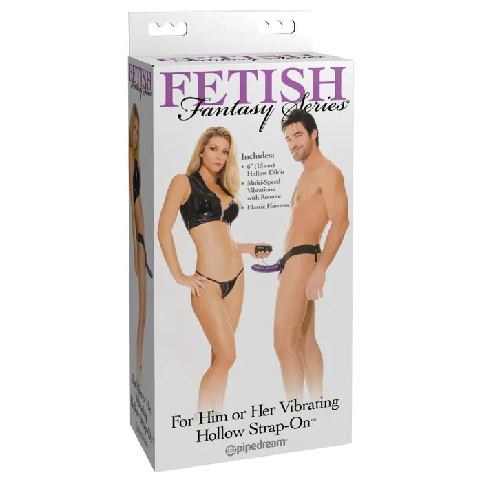 Female Sex Toys | Fetish Fantasy Series for Him or Her Vibrating Hollow Strap-on - Purple - Pipedream