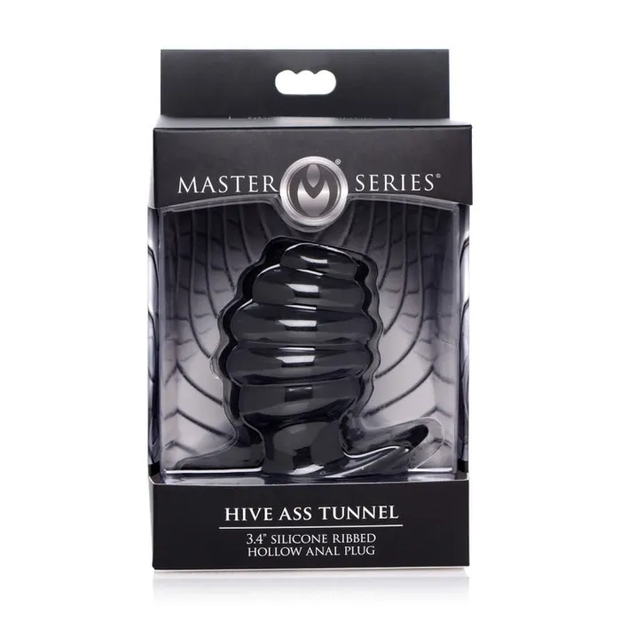 Male Sex Toys | XR Brands Master Series Hive Ass Tunnel Silicone Ribbed Hollow Anal Plug - Medium Male Sex Toys | XR Brands Master Series Hive Ass Tunnel Silicone Ribbed Hollow Anal Plug - Medium