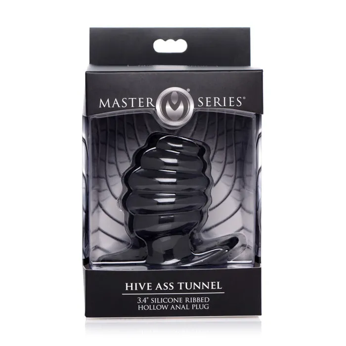 Male Sex Toys | XR Brands Master Series Hive Ass Tunnel Silicone Ribbed Hollow Anal Plug - Medium Male Sex Toys | XR Brands Master Series Hive Ass Tunnel Silicone Ribbed Hollow Anal Plug - Medium