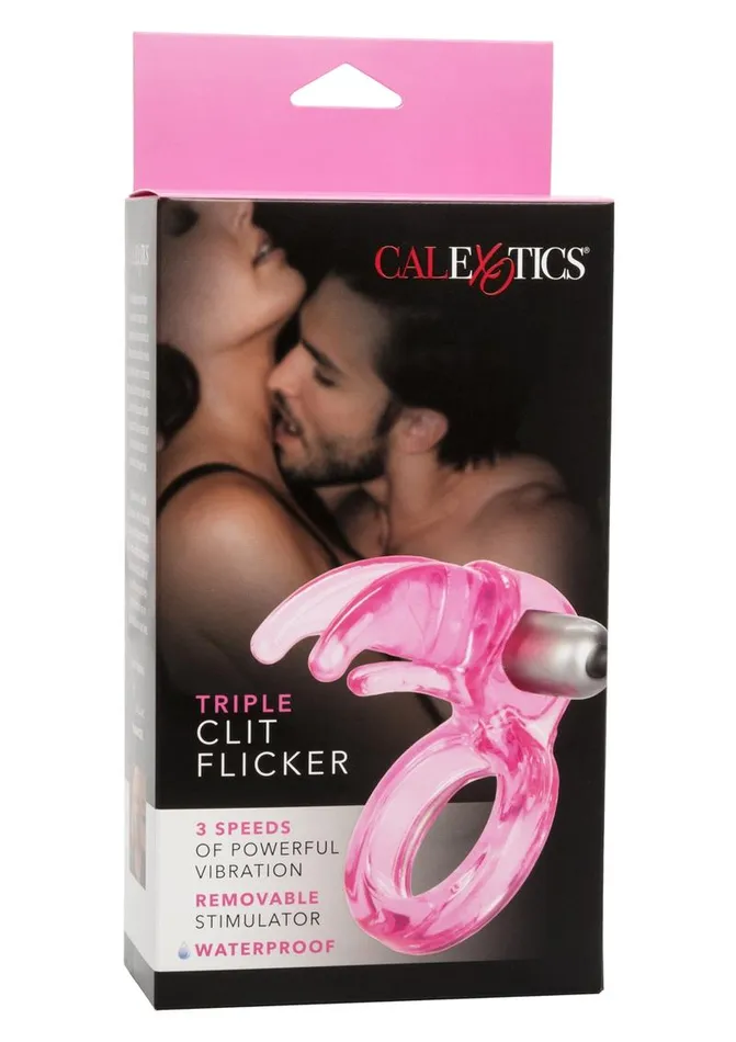 Male Sex Toys Couples Enhancers Triple Clit Flicker Cock Ring