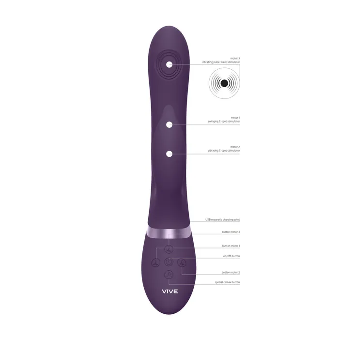 Shots Toys Vive Aimi Pulse Wave And Vibrate GSpot Vibrator Purple Vibrators