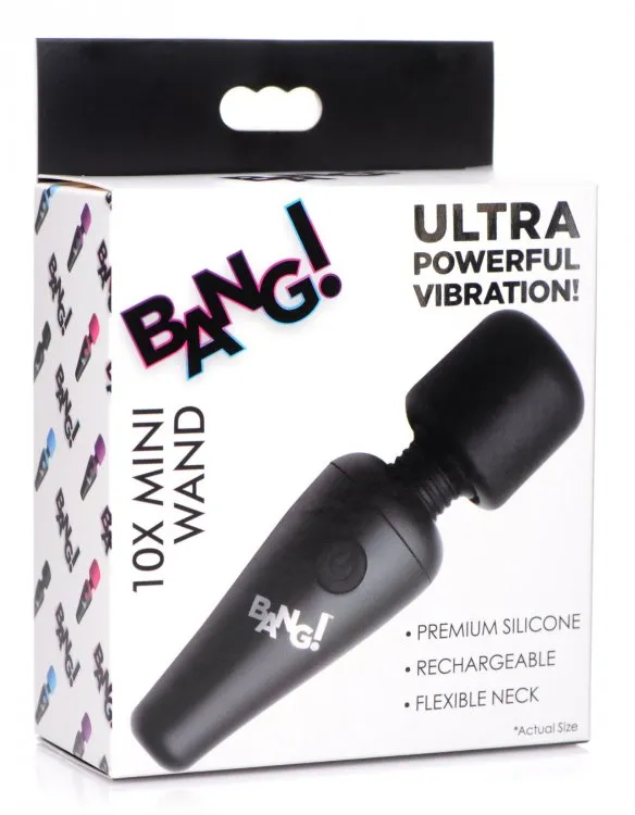 Vibrators Bang 10x Vibrating Mini Wand Black XR Brands