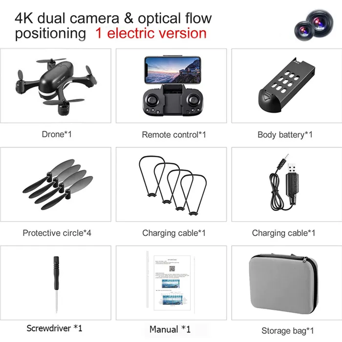 3ZToyBox Vibrators S88 Foldable Drone Pocket RC Quadcopter
