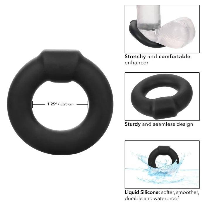 CalExotics Male Sex Toys Alpha Liquid Silicone Optimum Ring Black