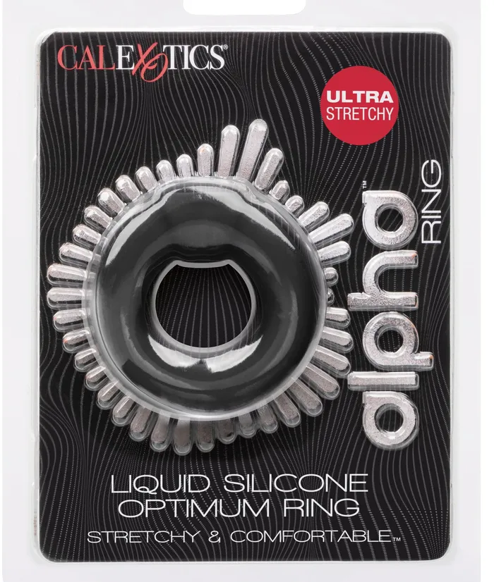 CalExotics Male Sex Toys Alpha Liquid Silicone Optimum Ring Black