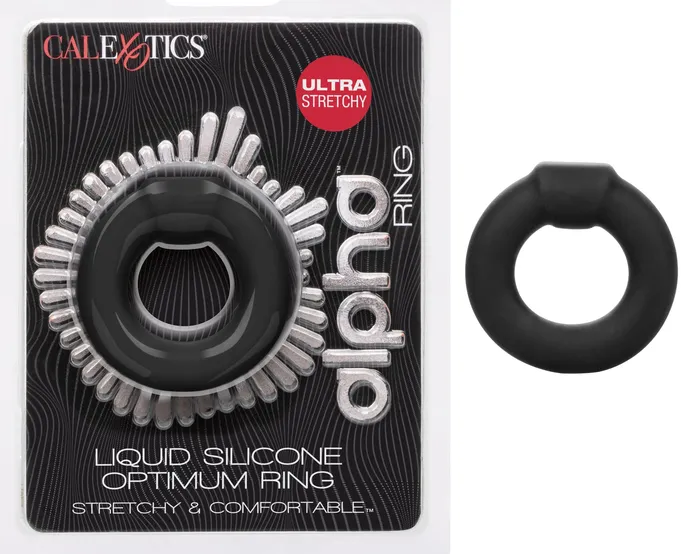 CalExotics Male Sex Toys Alpha Liquid Silicone Optimum Ring Black